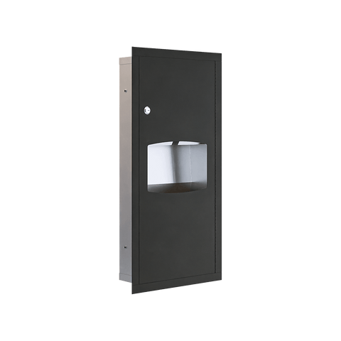 Recessed Paper Towel Dispenser & Waste Receptacle in Designer Black - ML710_REC_MK3_DESIGNER