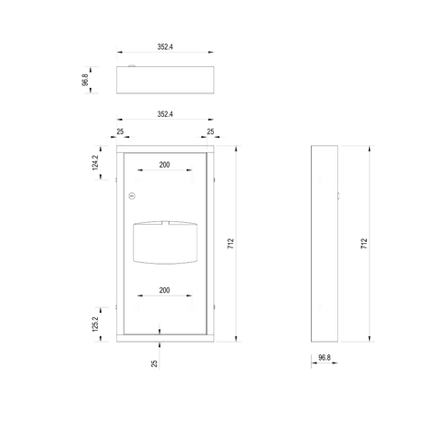 Surface Mounted Paper Towel Dispenser & Waste Receptacle in Satin Stainless Steel - ML710_SM_MK3