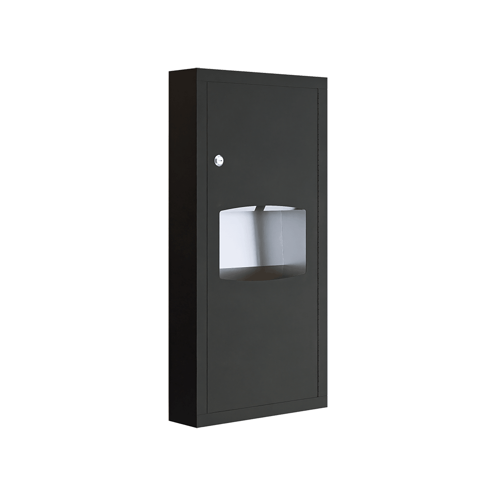 Surface Mounted Paper Towel Dispenser & Waste Receptacle in Designer Black - ML710_SM_MK3_DESIGNER