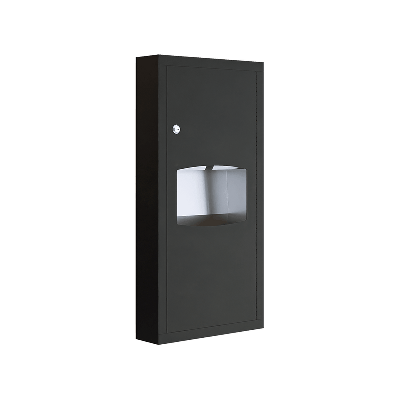 Surface Mounted Paper Towel Dispenser & Waste Receptacle in Designer Black - ML710_SM_MK3_DESIGNER