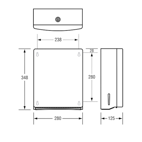 Ellipse Paper Towel Dispenser in Satin Stainless Steel - ML725L_AR