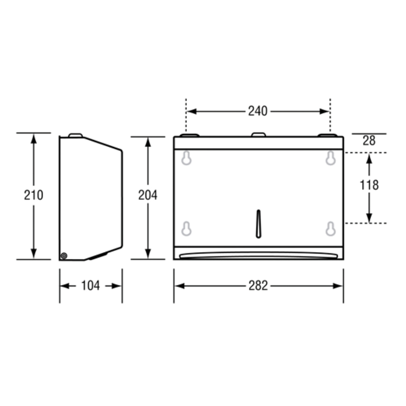Paper Towel Dispenser in White Powder Coat - ML726W