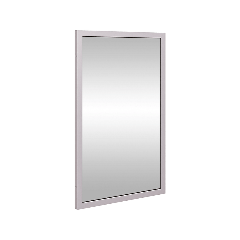 760mmH x 460mmW Framed Mirror in Satin Stainless Steel - ML771_1