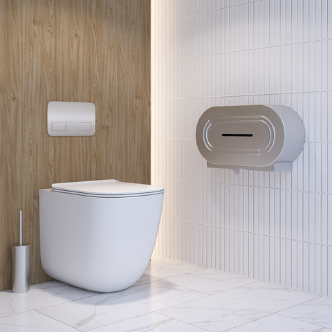 Double Jumbo Toilet Roll Dispenser in Satin Stainless Steel - ML841DBL