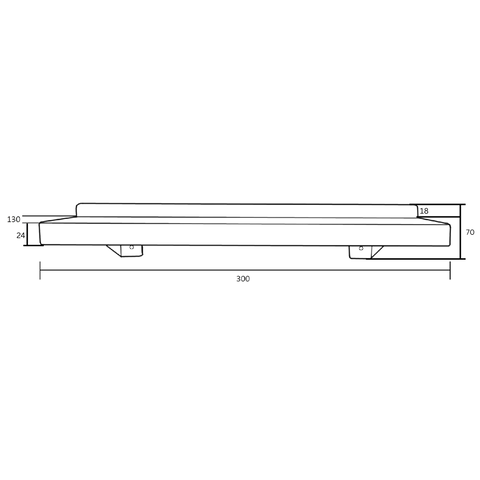 300mm Utility Shelf in Satin Stainless Steel - ML951_300SHELF_SS