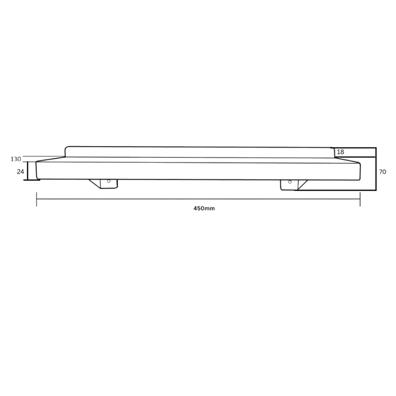450mm Utility Shelf in Satin Stainless Steel - ML951_450SHELF_SS