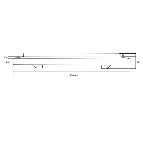 450mm Utility Shelf in Satin Stainless Steel - ML951_450SHELF_SS