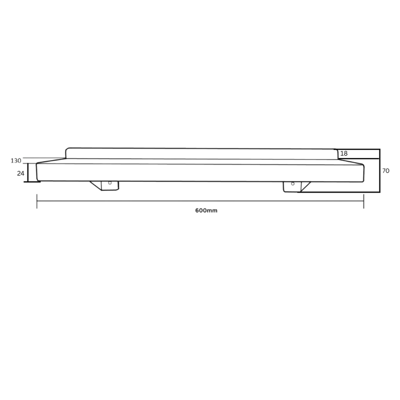 600mm Utility Shelf in Satin Stainless Steel - ML951_600SHELF_SS