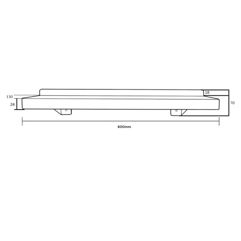 600mm Utility Shelf in Satin Stainless Steel - ML951_600SHELF_SS