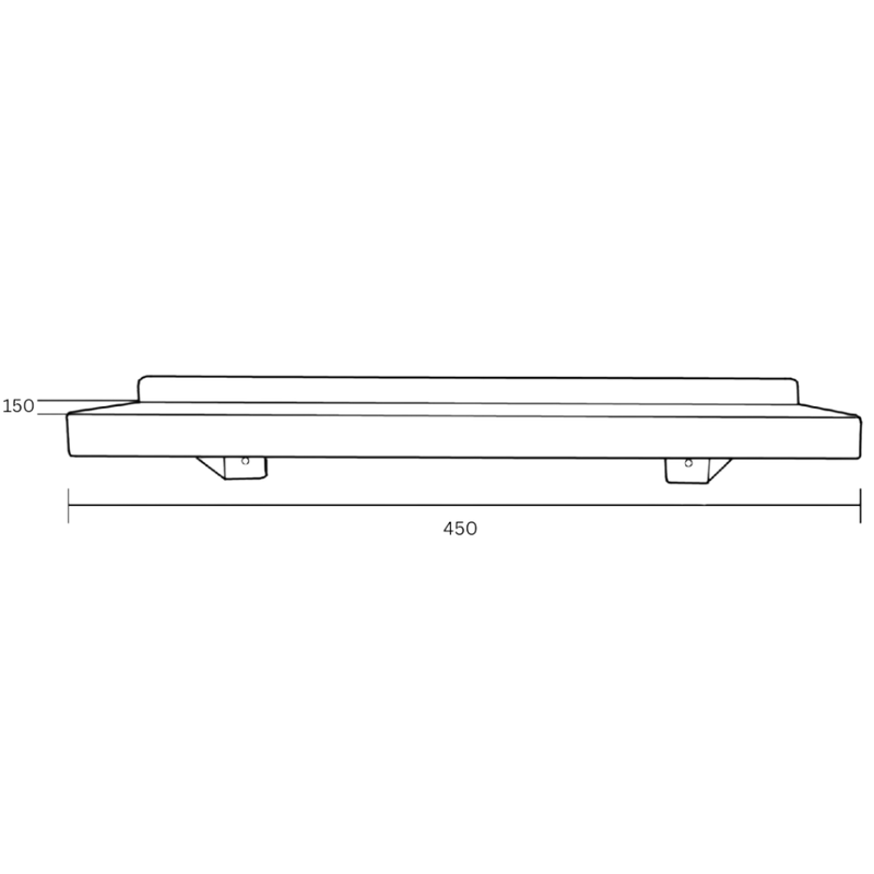 Changing Places Utility Shelf in Satin Stainless Steel - ML954_450SHELF_SS