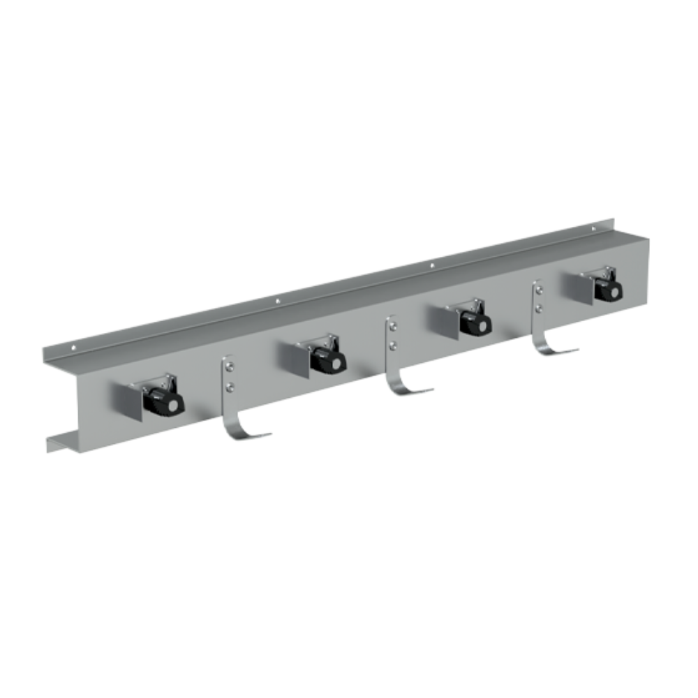 Mop & Broom Holder with Hooks in Satin Stainless Steel - ML983_4