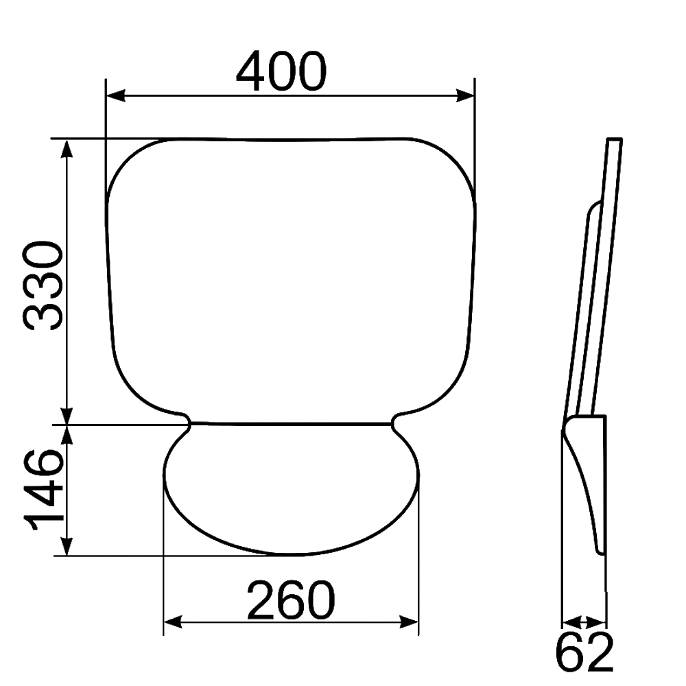 Folding Shower Seat in Designer Black - ML989_BLK