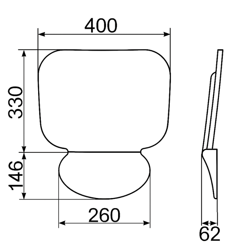 Folding Shower Seat in White - ML989_WHT
