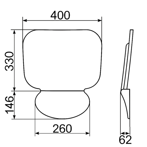 Folding Shower Seat in Designer Black - ML989_BLK