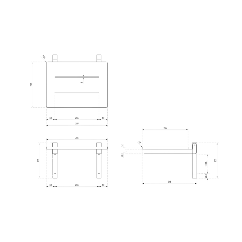 Folding Shower Seat in Compact Laminate - ML992_CL