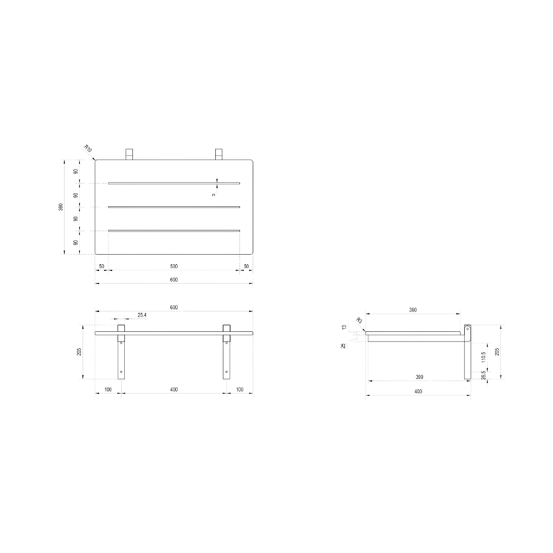 Folding Shower Seat in Compact Laminate - ML993_CL