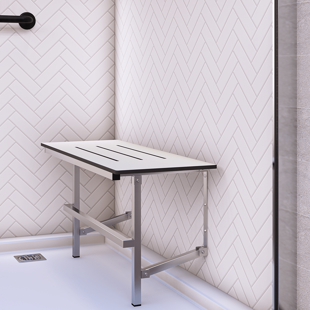 Changing Places Folding Shower Seat with Handle in Phenolic - ML998_PH