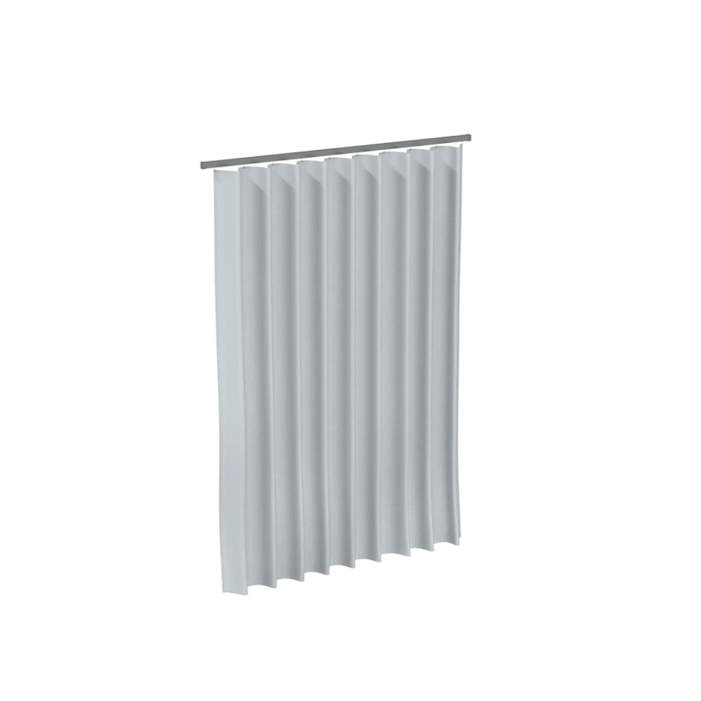 3000mm x 1800mm White Nylon Taffeta Shower Curtain - SC_WNT3018