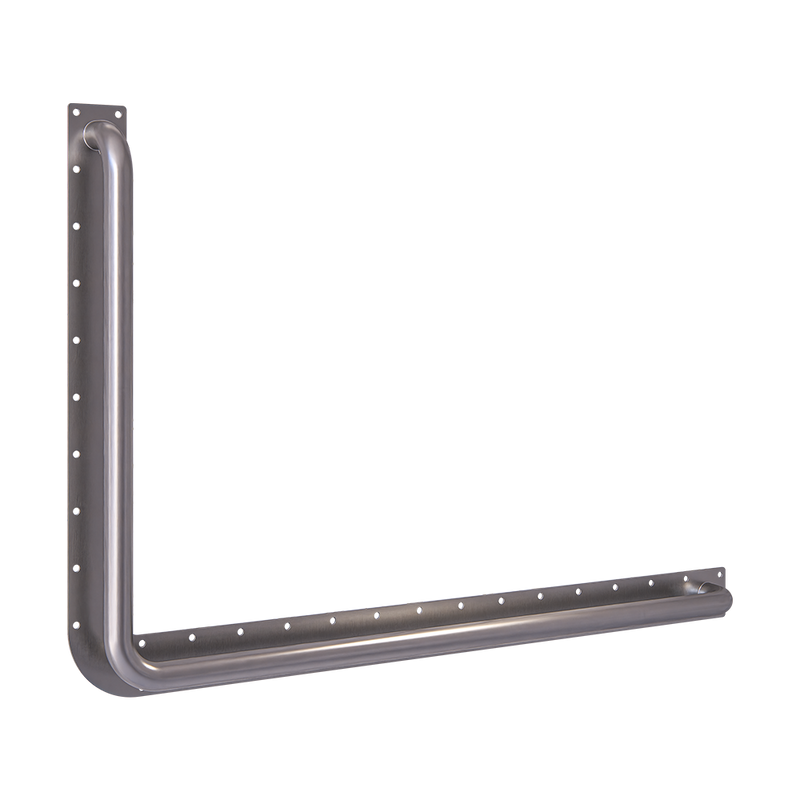 90° Anti-Ligature Right Hand Grab Rail in Satin Stainless Steel - MLR104_AL