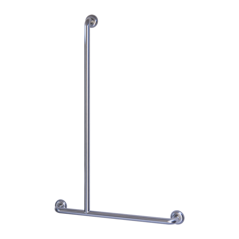Bariatric Offset Flush Mount Shower LH Grab Rail in Satin Stainless Steel - MLRB_107_SS