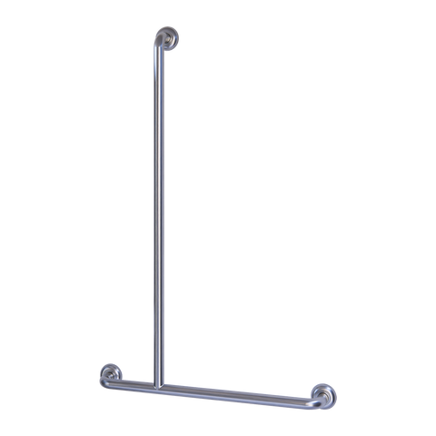 Bariatric Offset Flush Mount Shower LH Grab Rail in Satin Stainless Steel - MLRB_107_SS