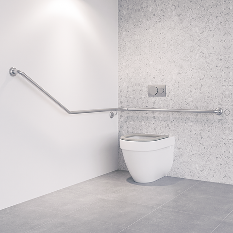 30° Flush Mount Wrap Around Modular Grab Rail RH in Satin Stainless Steel - MLR114MOD_SS