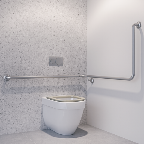 90° Flush Mount Wrap Around Modular Grab Rail LH in Satin Stainless Steel - MLR115MOD_SS