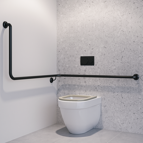 90° Flush Mount Wrap Around Modular Grab Rail RH in Designer Black - MLR116MOD_DESIGNER