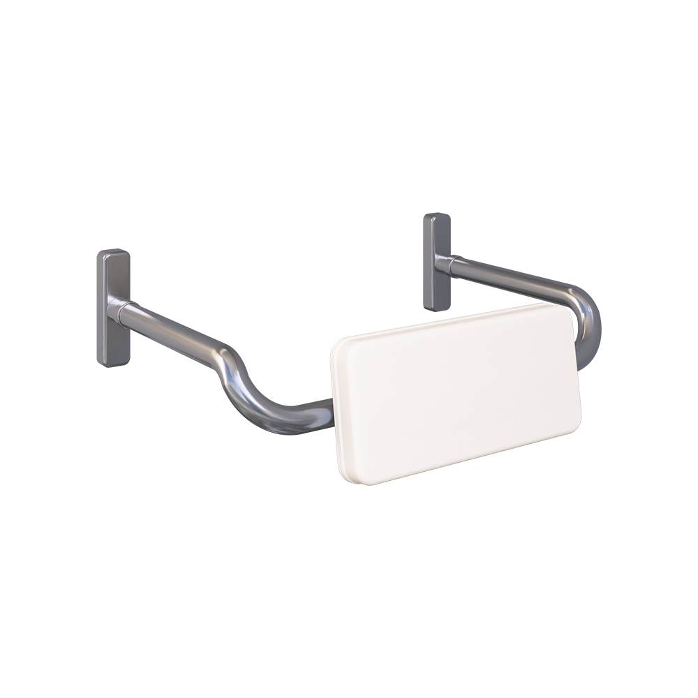 Curved Rail Padded Backrest in Satin Stainless Steel - MLR119CMKII