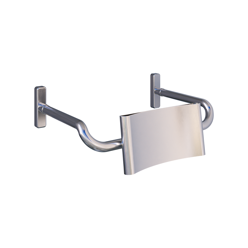 Vandal Proof Curved Backrest in Satin Stainless Steel - MLR119C_VP