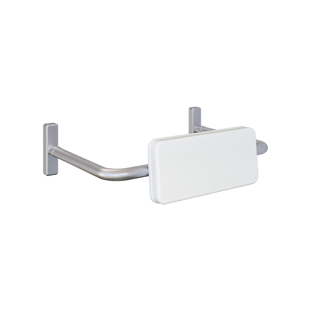 Straight Rail Padded Backrest in Satin Stainless Steel - MLR119MKII
