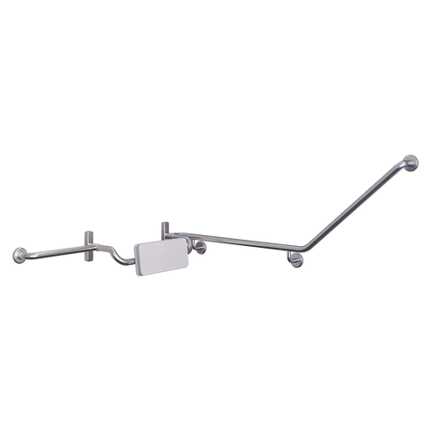 40° Grab Rail & Curved Backrest Set LH in Satin Stainless Steel - MLR121LH_SET