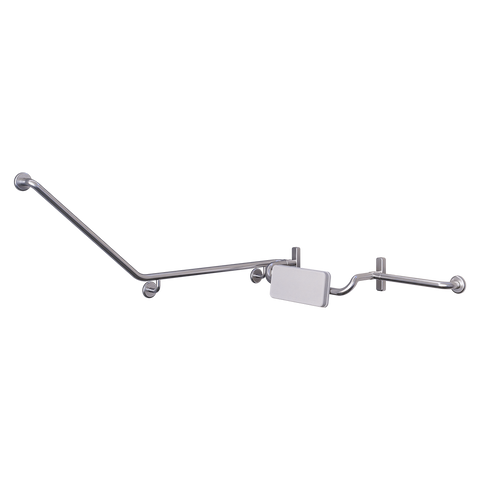 40° Grab Rail & Curved Backrest Set RH in Satin Stainless Steel - MLR121RH_SET