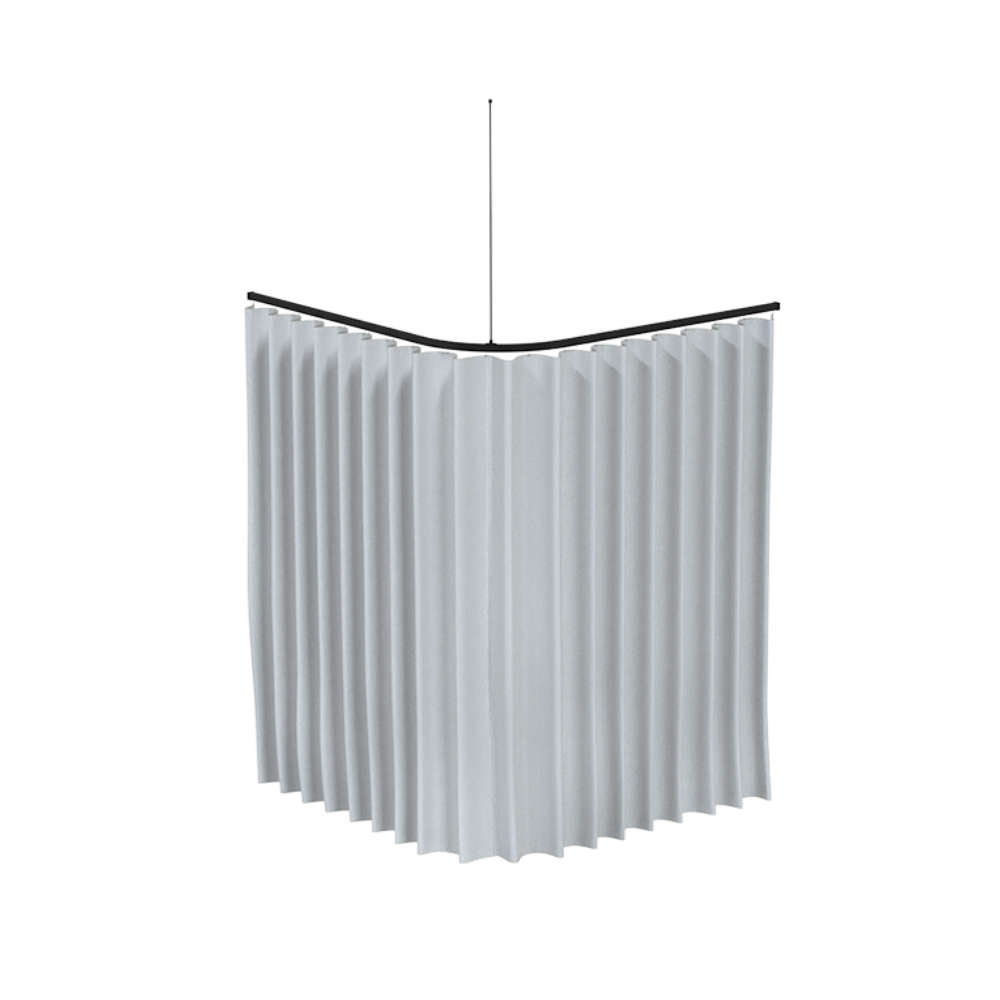 1200mm x 1200mm L Bend Shower Curtain Track System in Designer Black - SCT_1200X1200_DESIGNER