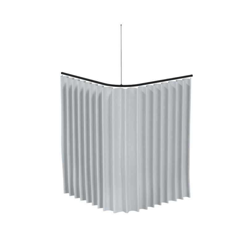 1200mm x 1200mm L Bend Shower Curtain Track System in Designer Black - SCT_1200X1200_DESIGNER