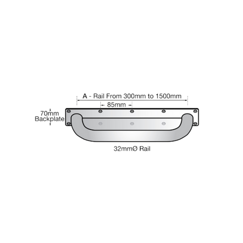 600mm Anti-Ligature Straight Grab Rail in Satin Stainless Steel - MLR331_AL