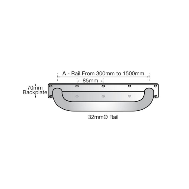 900mm Anti-Ligature Straight Grab Rail in Satin Stainless Steel - MLR333_AL