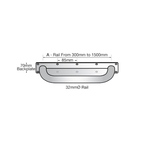 900mm Anti-Ligature Straight Grab Rail in Satin Stainless Steel - MLR333_AL