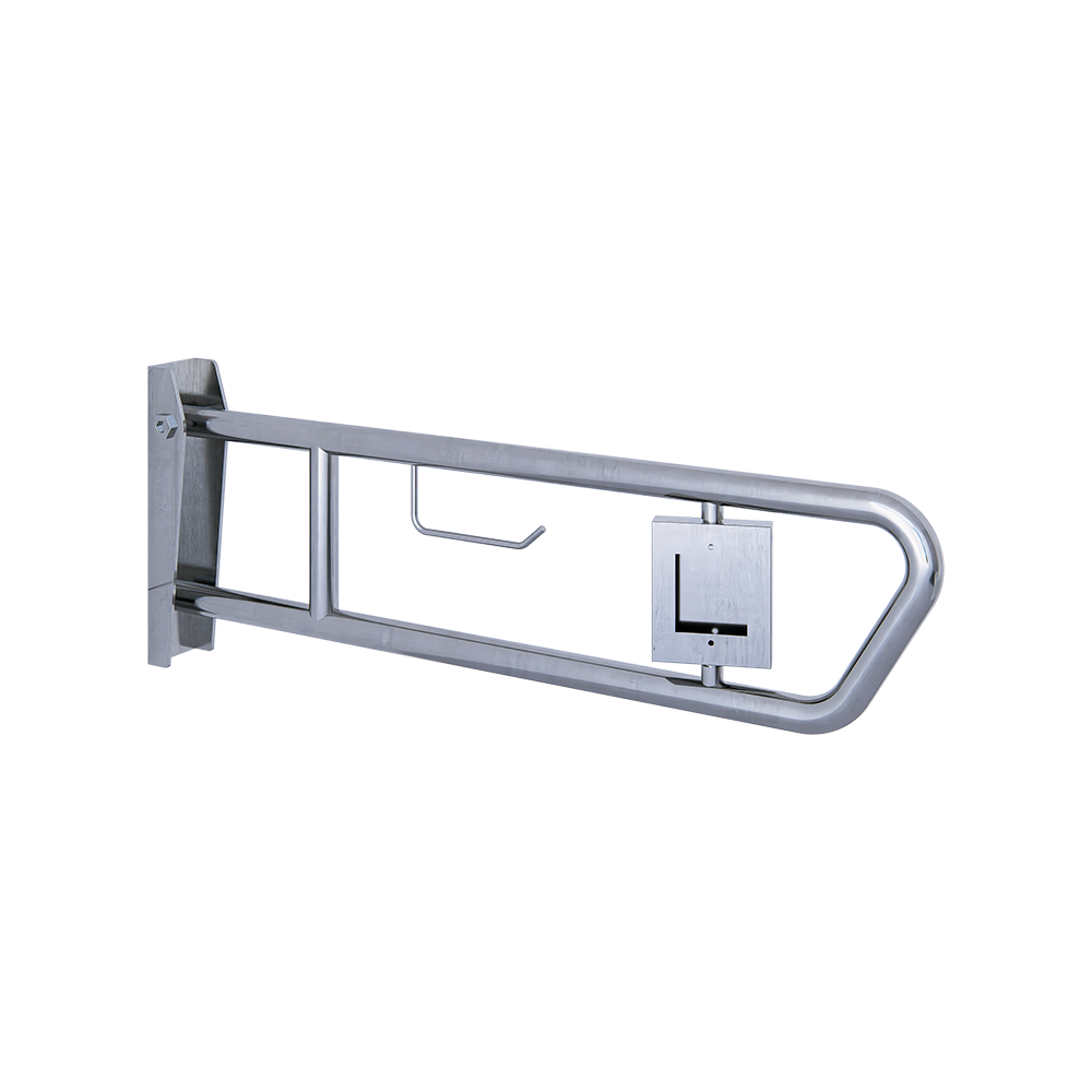 Pull Down Grab Rail, Support Call Facility & Toilet Roll Holder in Satin Stainless Steel - MLR50NCAL_UNITPH_SS