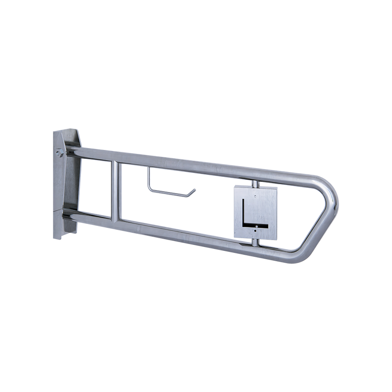 Pull Down Grab Rail, Support Call Facility & Toilet Roll Holder in Satin Stainless Steel - MLR50NCAL_UNITPH_SS