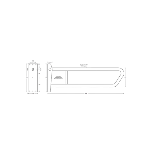 Pull Down Grab Rail in Satin Stainless Steel - MLR50_SS