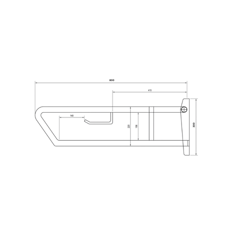 Pull Down Grab Rail with Toilet Roll Holder - Peened - MLR55_TPH_PEEN