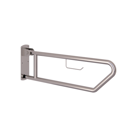 Click-Lock Pull Down Grab Rail with Toilet Roll Holder in Satin Stainless Steel - MLR55_TPH_SS
