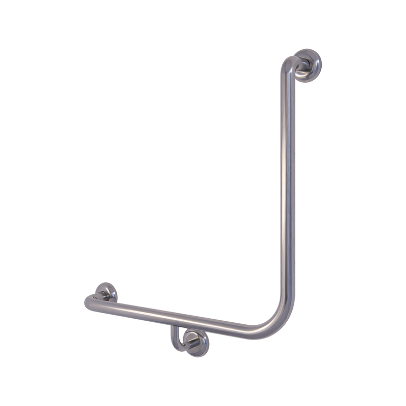 90° Bariatric Grab Rail in Satin Stainless Steel - MLRB_112LH_SS
