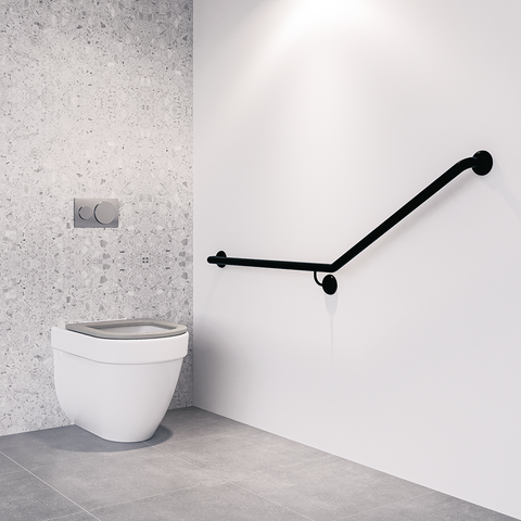 30° Flush Mount Side Wall LH Grab Rail in Designer Black - MLR101X_DESIGNER