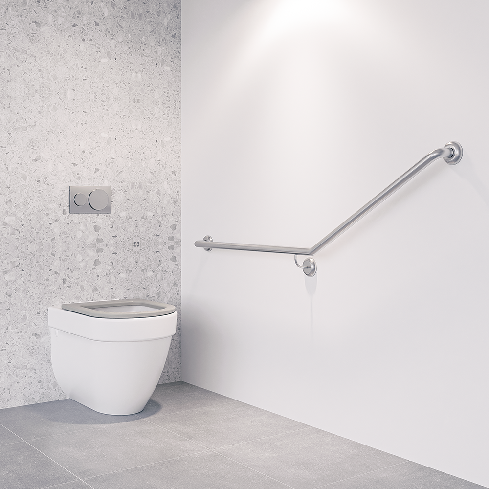 30° Flush Mount Side Wall LH Grab Rail in Satin Stainless Steel - MLR101X_SS