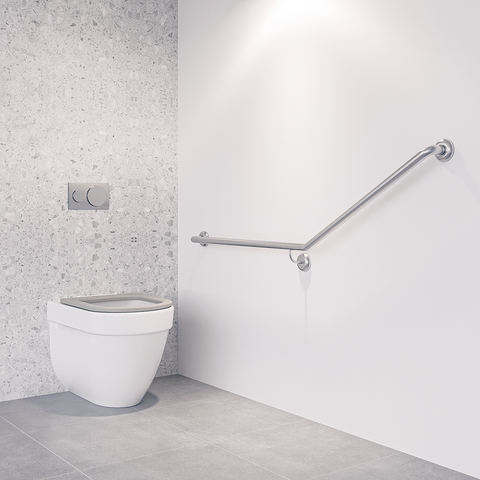 30° Flush Mount Side Wall LH Grab Rail in Satin Stainless Steel - MLR101X_SS