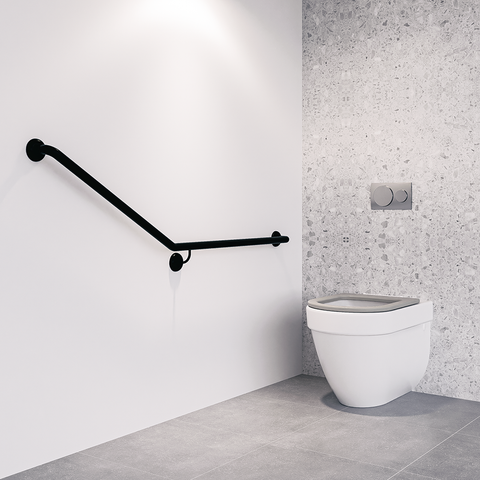 30° Flush Mount Side Wall RH Grab Rail in Designer Black - MLR102X_DESIGNER