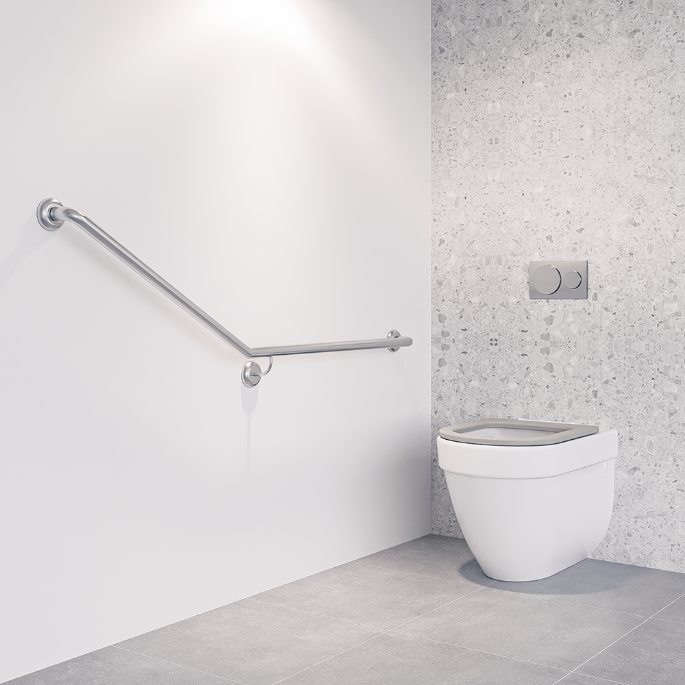 30° Flush Mount Side Wall RH Grab Rail in Satin Stainless Steel - MLR102X_SS