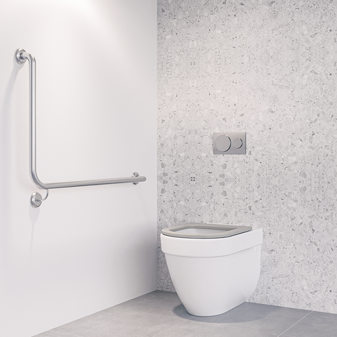 90° Flush Mount Side Wall RH Grab Rail in Satin Stainless Steel - MLR104X_SS